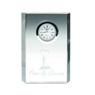 Clear Glass Rectangle Clock 4.75in