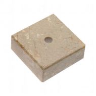 Cream Marble Trophy Award Base - 1 Hole Countersunk 2.5 X 2.5 X 0.75in