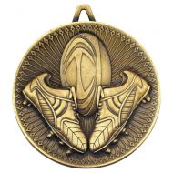 Rugby Deluxe Medal Antique Gold 2.35in : New 2019