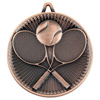 Tennis Deluxe Medal Bronze 2.35in