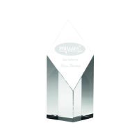 Clear Glass Diamond Column 7.25in