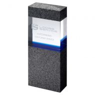 Clear-Blue Glass Within Grey Marble Column (35mm Thick X 80mm Wide) - 8.75in : New 2022