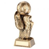 Bronze Gold Football and Boots On Column Riser Trophy Award 10in : New 2020