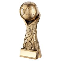 Bronze Gold Football On Star Net Riser Trophy 11in : New 2019