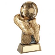 Bronze Gold Pewter Flatback Football and Boots On Riser Trophy Award 5in : New 2020