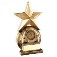 Bronze Gold Football With Gold Star Trophy 5.75in : New 2019