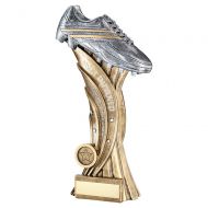 Bronze Pewter Silver Football Boot On Star Column Trophy Award Most Improved 11in : New 2020