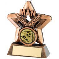 Bronze/Gold Man Of The Match Mini Star Trophy 3.75in