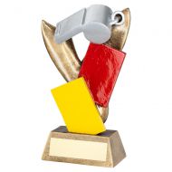 Silver Bronze Referee Whistle with Red and Yellow Cards Trophy Award 6.75in : New 2020