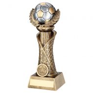 Bronze Pewter Gold Football with Wreath On Net Column Trophy Award 10.5in : New 2020