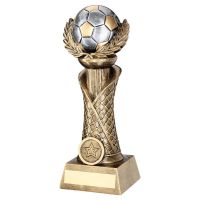 Bronze Pewter Gold Football with Wreath On Net Column Trophy Award 6.5in : New 2020
