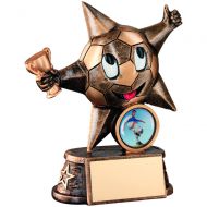 Bronze/Gold Resin Football Comic Star Figure Trophy 5in