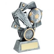 Pewter-Gold Football Star Spiral With Plate - 5.75in : New 2022