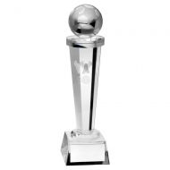 Clear Glass Column with Lasered Football Image Trophy Award 10.5in : New 2020