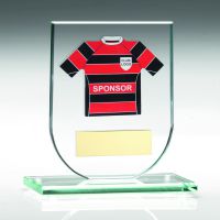 Jade Glass Plaque Football Shirt Trophy Award - (Shirt A) - 3.75in : New 2018