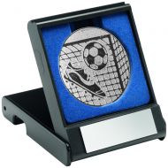 Black Plastic Box Football Silver 3.5in