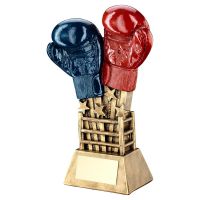 Bronze Gold Red Blue Boxing Gloves Star Burst With Ring Base Trophy 7.75in : New 2019