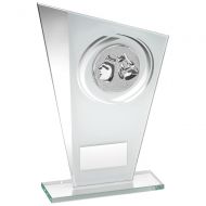 White Silver Printed Glass Plaque with Boxing Insert Trophy Award 7.25in : New 2020