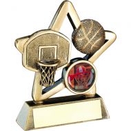 Bronze/Gold Basketball Mini Star Trophy 3.75in