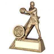 Bronze-Gold Female Netball Mini Figure With Plate - 5.5in : New 2022