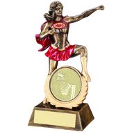 Bronze Gold Red Resin Female Ladies Fun Hero Award with Netball Insert 7.5in : New 2020