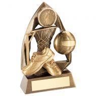 Bronze/Gold Netball Diamond Collection Trophy Award - 5.75in : New 2018