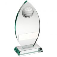 Jade Glass Plaque With Half Netball Trophy Award - 8.5in : New 2018