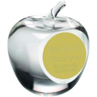 Clear Glass Apple Paperweight Trophy 3.5in