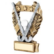 Bronze Pewter White Gold Hockey 3 Star Wreath Award Trophy 7.5in : New 2019
