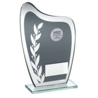 Grey/Silver Glass Plaque Hockey Trophy 7.25in