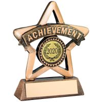 Bronze/Gold Resin Achievement Mini Star Trophy 4.25in