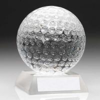 Clear Glass Golf Ball Trophy 3.75in