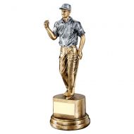 Bronze Pewter Male Clenched Fist Golfer Trophy 8.25in : New 2019