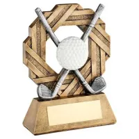 Bronze Pewter White Golf Octo Ribbon Series Trophy Award 8.5in