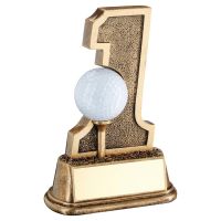 Bronze Gold Golf Hole In One Ball Holder Trophy Award 6in
