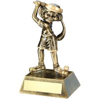 Bronze/Gold Female - Ladies Comic Golf Figure Trophy 5.5in