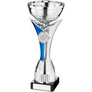 Silver/Blue V Stem Trophy Award - 7in