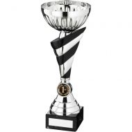 Silver|Black Striped Stem Trophy - (1in Centre) 9.5in