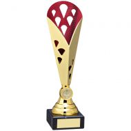 Gold/Red Tall Plastic Triangle Trophy Award - 11.5in : New 2018