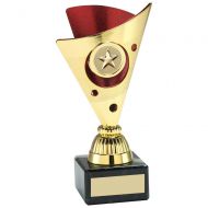 Gold Red Tri-Dot Trophy 7in : New 2019