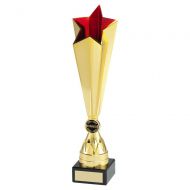 Gold Red Plastic Tall Star Trophy Award 10.75in : New 2020