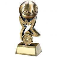 Bronze/Gold Gaelic Football On Star Trophy Riser Trophy 5.5in