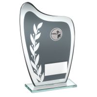 Grey/Silver Glass Plaque Shooting Trophy 7.25in