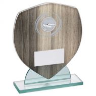 Wood Effect Glass Shield With Swimming Insert And Plate - 5.5in : New 2022