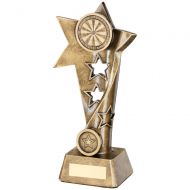 Bronze/Gold Darts Twisted Star Column Trophy - 7.5in