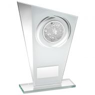 White/Silver Printed Glass Plaque With Dog Insert Trophy Award - 7.25in : New 2018