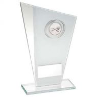 White/Silver Printed Glass Plaque With Squash Insert Trophy Award - 7.25in : New 2018