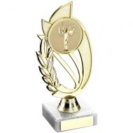 Gold/Silver Plastic Holder On Marble Trophy - 9in