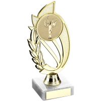 Gold/Silver Plastic Holder On Marble Trophy - 10in