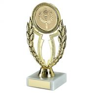 Gold-Purple Plastic Wreath Holder On Marble Trophy - 6.75in : New 2022